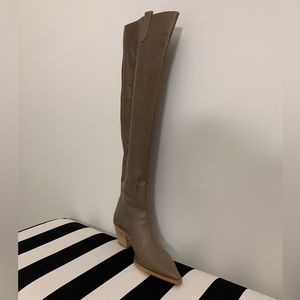 Stunning Dark Taupe Leather Boots. Zara